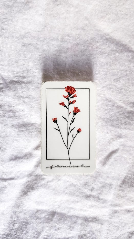 Red Paintbrush: Vinyl Waterproof Sticker