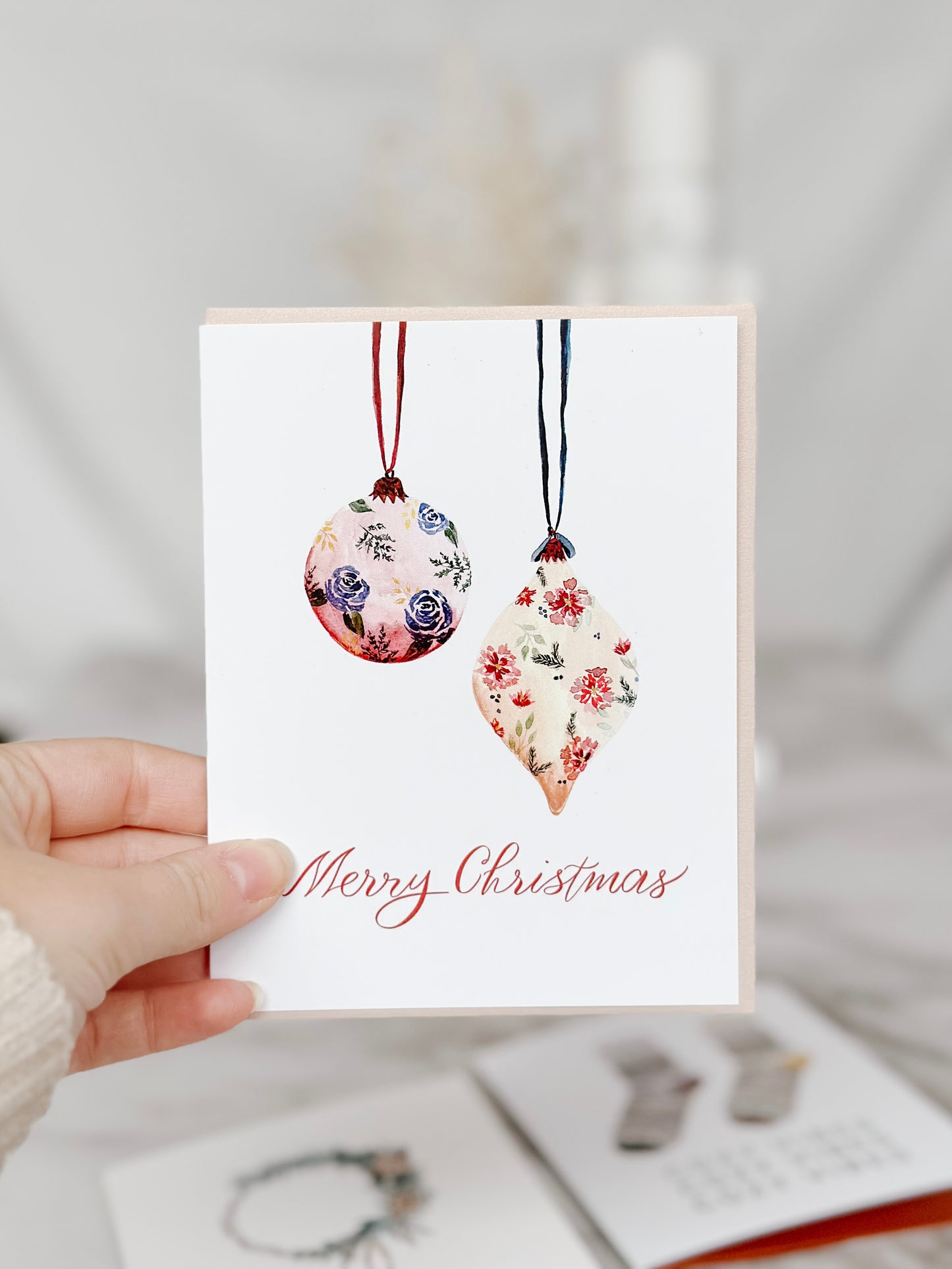 Floral Christmas Ornaments Card